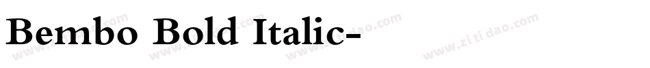Bembo Bold Italic字体转换